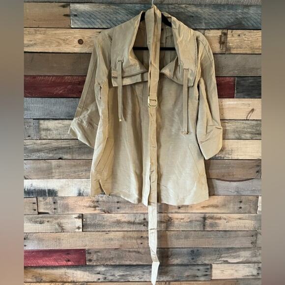 Lafayette 148 New York Tan Jacket With Belt Size 2 - Picture 2 of 14